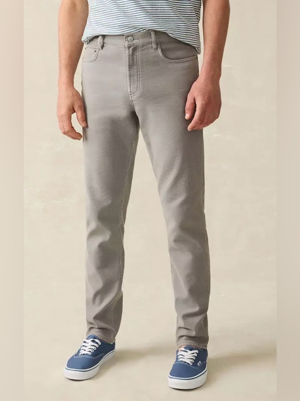 Faherty | Stretch Terry 5 Pocket Twill Pants | Color\Iron | Size 40x32